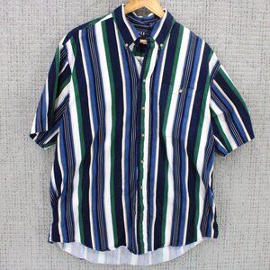 Vintage Trader Bay Shirt Mens Multicolor Striped Button Down Collared Large L